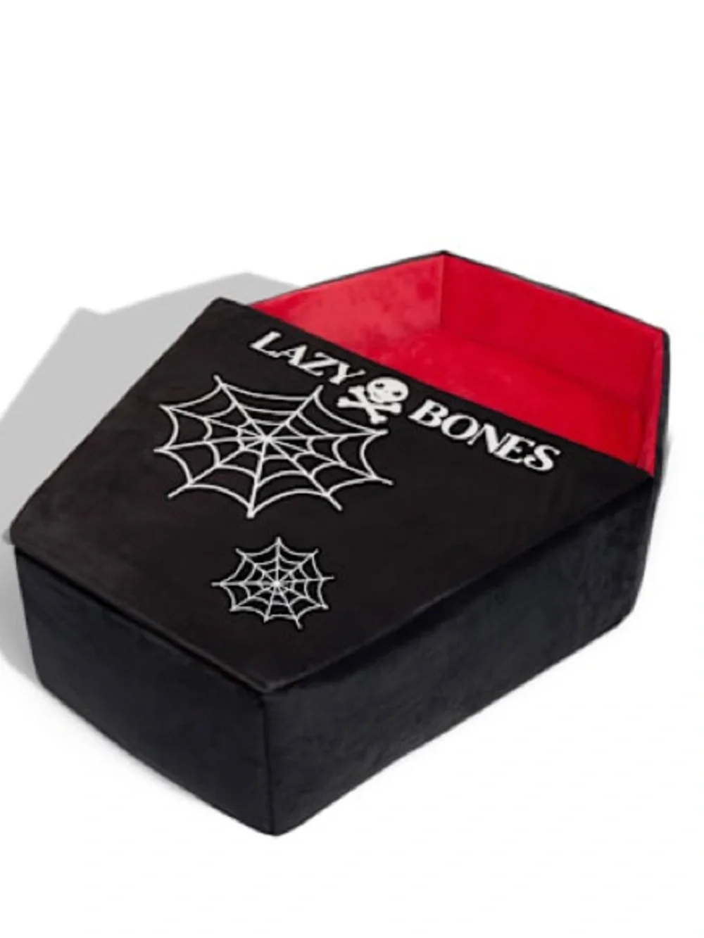 Lazy Bones Black & Red Coffin Dog Bed